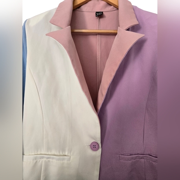 SHEIN Pastel Colorblock Blazer Size Medium - Picture 4 of 4